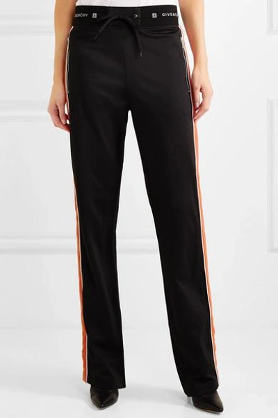 Shop Givenchy Striped Neoprene Track Pants In Black