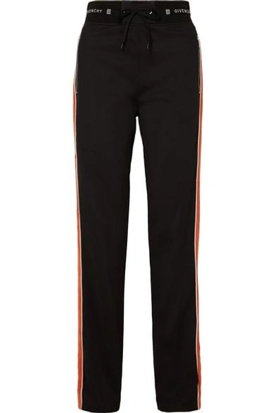 Shop Givenchy Striped Neoprene Track Pants In Black