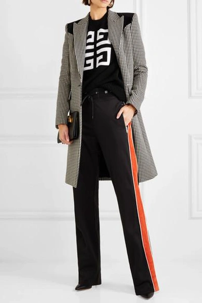 Shop Givenchy Striped Neoprene Track Pants In Black