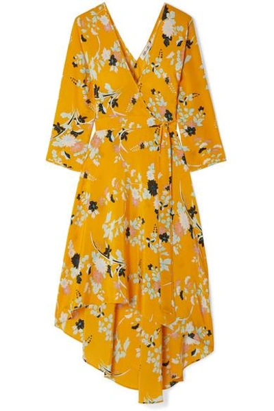 Shop Diane Von Furstenberg Eloise Floral-print Silk Wrap Dress