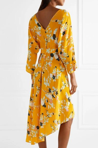 Shop Diane Von Furstenberg Eloise Floral-print Silk Wrap Dress