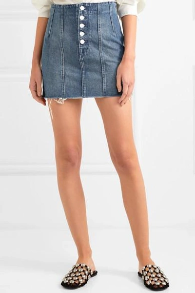 Shop Grlfrnd Twiggy Paneled Denim Mini Skirt In Mid Denim