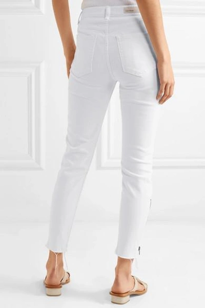 Shop Grlfrnd Kendall Distressed High-rise Skinny Jeans In White