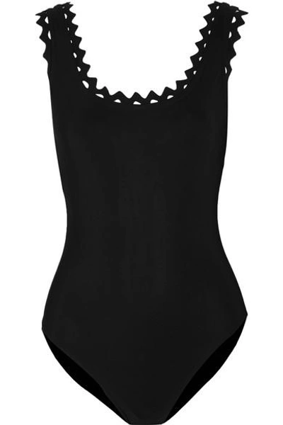 Shop Karla Colletto Reina Cutout Underwired Swimsuit In Black