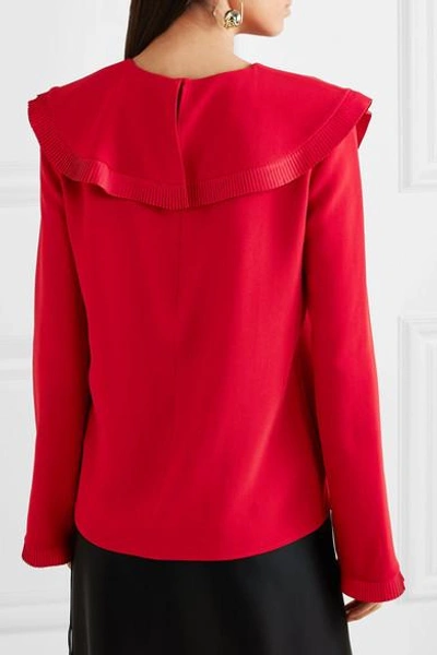 Shop Stella Mccartney Tiered Cady Top In Red