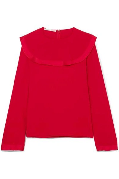 Shop Stella Mccartney Tiered Cady Top In Red