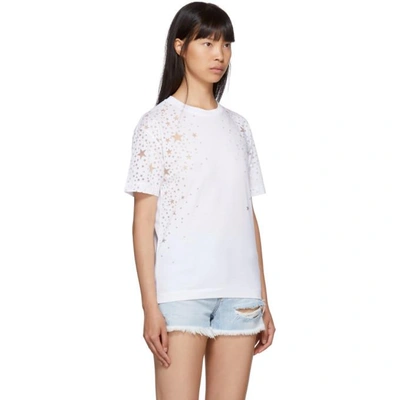 Shop Stella Mccartney White Cut-out Stars T-shirt In 9000 White