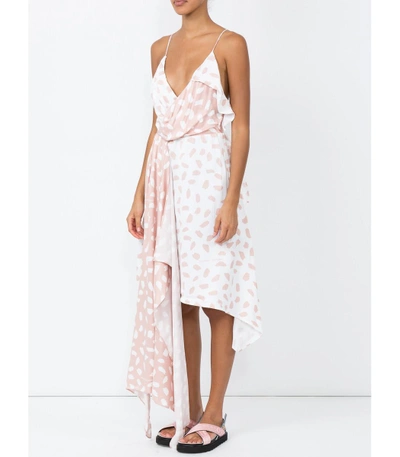 Shop Off-white The Webster X  Exclusive Brushed-pattern Draped Dress In Pink