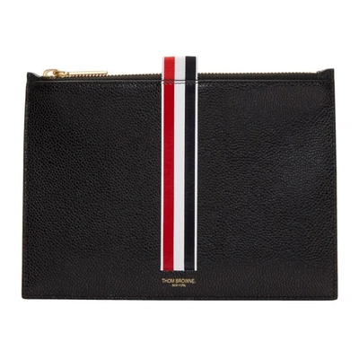 Shop Thom Browne Black Large Coin Pouch In 001 Black