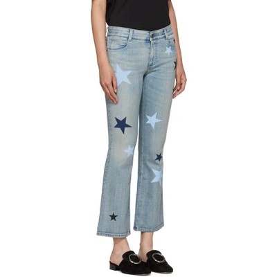 Shop Stella Mccartney Blue Stars Skinny Kick Flare Jeans In 4110 Da Def