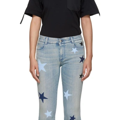 Shop Stella Mccartney Blue Stars Skinny Kick Flare Jeans In 4110 Da Def