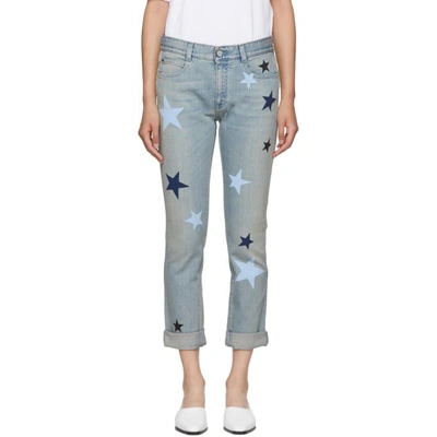 Shop Stella Mccartney Blue Stars Skinny Boyfriend Jeans In 4110 Da Def