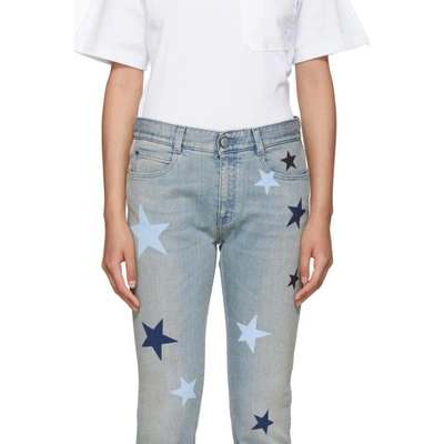 Shop Stella Mccartney Blue Stars Skinny Boyfriend Jeans In 4110 Da Def