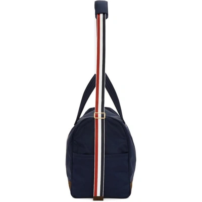 Shop Thom Browne Navy Unstructured Holdall Duffle Bag In 415 Navy