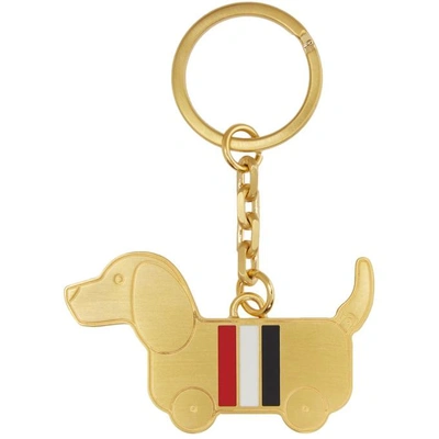 Shop Thom Browne Gold Toy Icon Hector Keychain In 715 Gold