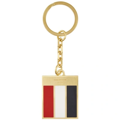 Shop Thom Browne Gold Gg Loop Keychain In 715 Gold