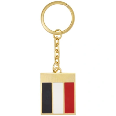 Shop Thom Browne Gold Gg Loop Keychain In 715 Gold