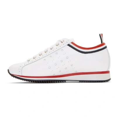 Shop Thom Browne White Rugby Running Shoes Sneakers In 100 White