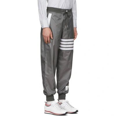Shop Thom Browne Grey Ripstop Lightweight Four Bar Lounge Pants In 035 Md Grey