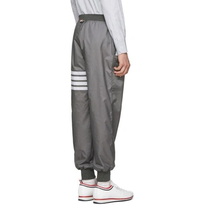 Shop Thom Browne Grey Ripstop Lightweight Four Bar Lounge Pants In 035 Md Grey