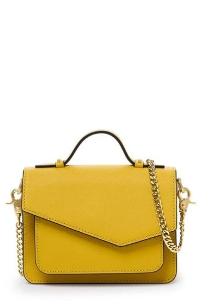 Shop Botkier Mini Cobble Hill Calfskin Leather Crossbody Bag - Yellow In Pineapple Color Block