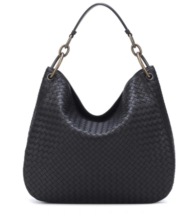 Shop Bottega Veneta Large Loop Intrecciato Leather Tote In Black