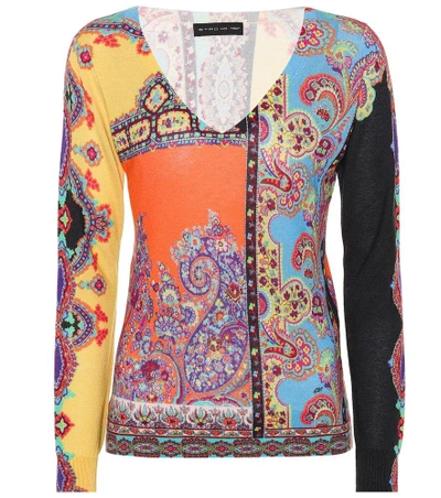 Shop Etro Cashmere And Silk Sweater In Multicoloured