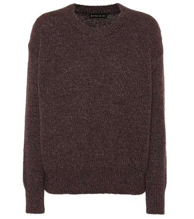 Shop Etro Metallic Thread Wool-blend Sweater In Brown