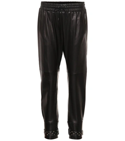 Shop Givenchy Leather Pants In Black