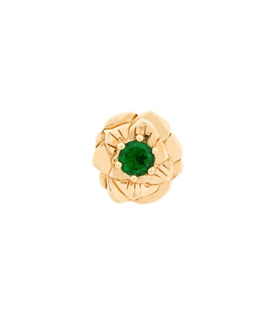 Shop Aurelie Bidermann Unit Rose Earrings In Gold/green