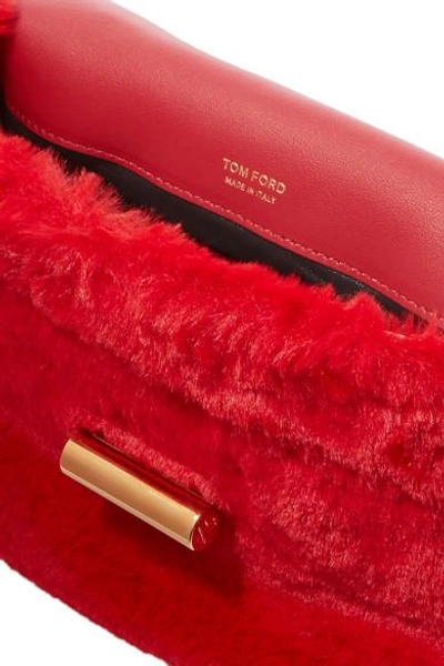 Shop Tom Ford Natalia Faux Fur Shoulder Bag In Red