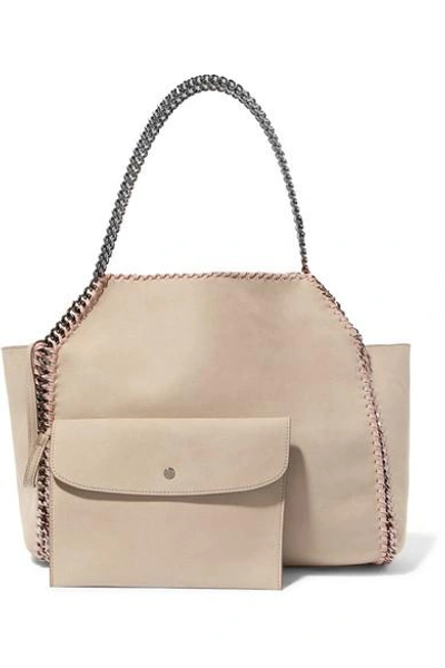 Shop Stella Mccartney The Falabella Medium Reversible Faux Brushed-leather Tote In Blush