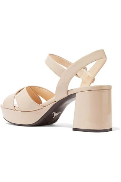 Shop Prada Patent-leather Platform Sandals