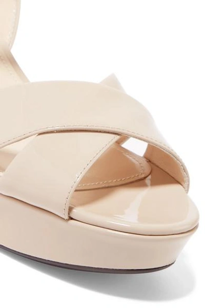 Shop Prada Patent-leather Platform Sandals