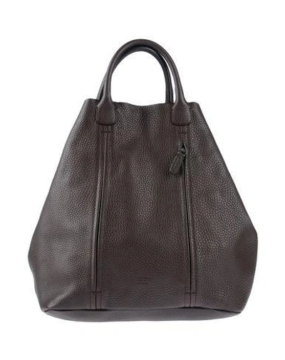 Shop Giorgio Armani Handbag In Dark Brown