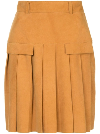 Shop Kitx Intuitive Pleat Mini Skirt - Brown