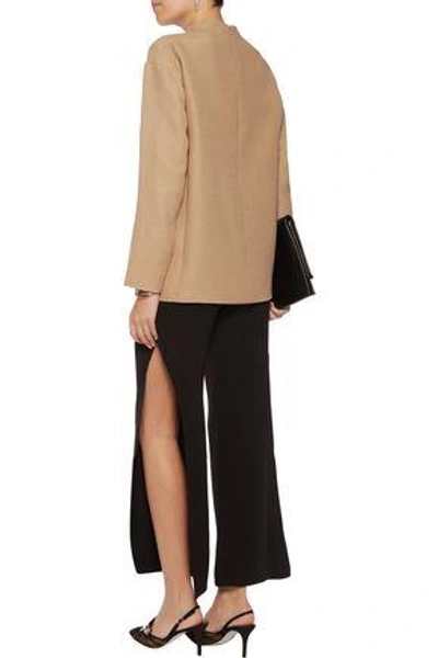 Shop Valentino Woman Wool And Silk-blend Top Beige