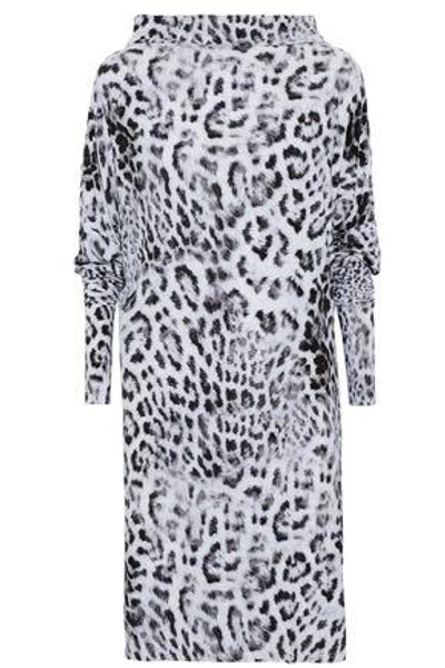 Shop Norma Kamali Woman All In One Convertible Leopard-print Neoprene Dress Off-white