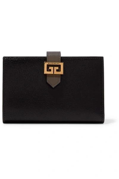 Shop Givenchy Gv3 Medium Smooth And Textured-leather Wallet In Black