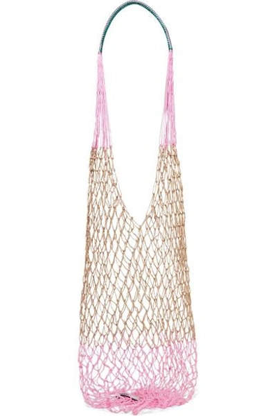 Shop Sophie Anderson Macramé Shoulder Bag In Baby Pink