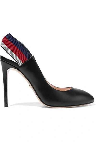 Shop Gucci Sylvie Leather Slingback Pumps In Black