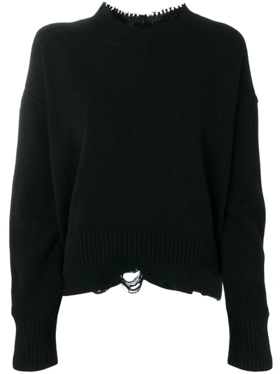 Shop Helmut Lang Grunge Crew Sweater In Black