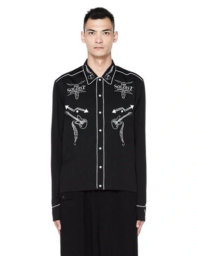 Shop The Soloist Logo Embroidered Shirt In Black