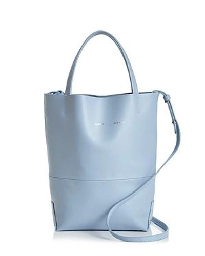 Shop Alice.d Firenze Small Leather Tote In Cielo Blue/gold