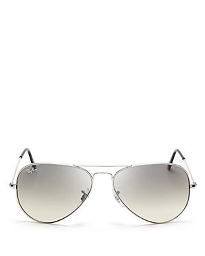 Shop Ray Ban Ray-ban Unisex Original Brow Bar Aviator Sunglasses, 58mm In Silver/smoke Gradient