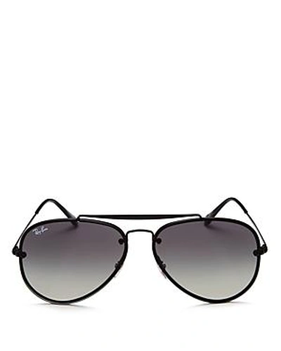 Shop Ray Ban Ray-ban Unisex Blaze Aviator Sunglasses, 61mm In Demi Gloss Black/gray Gradient