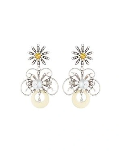 Shop Dannijo Sullivan Earrings In Yellow/silver