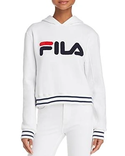 Shop Fila Rosemary Logo Hooded Sweatshirt In White