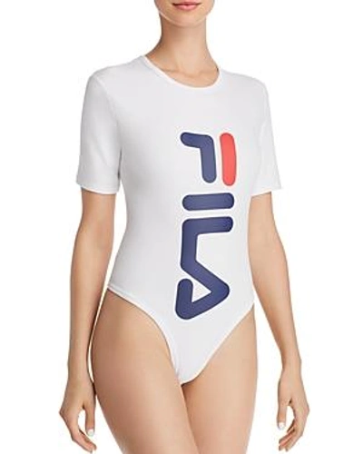 Shop Fila Quinn Logo Bodysuit In White