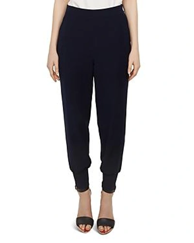 Shop Ted Baker Neena Crepe Jogger Pants In Navy